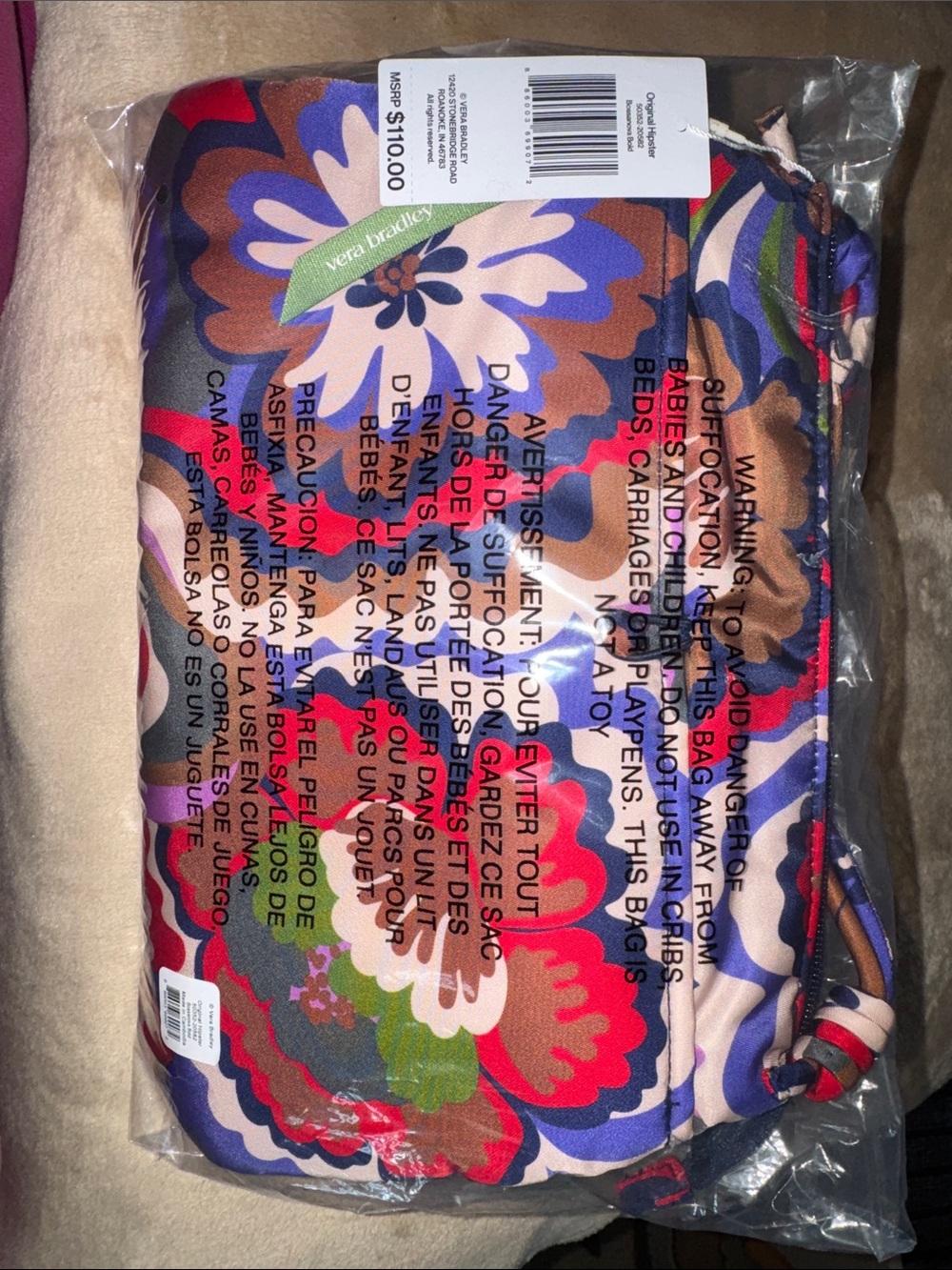 Vera Bradley Floral Original hipster, - Pink, Purple, Blue, Red, Brown, Green